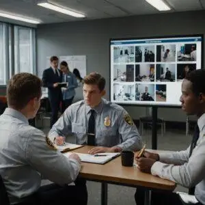 Security guard and private investigator students training in Ontario classroom at BAX Security