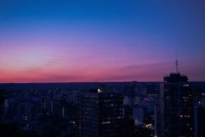 Hamilton, Ontario cityscape at night